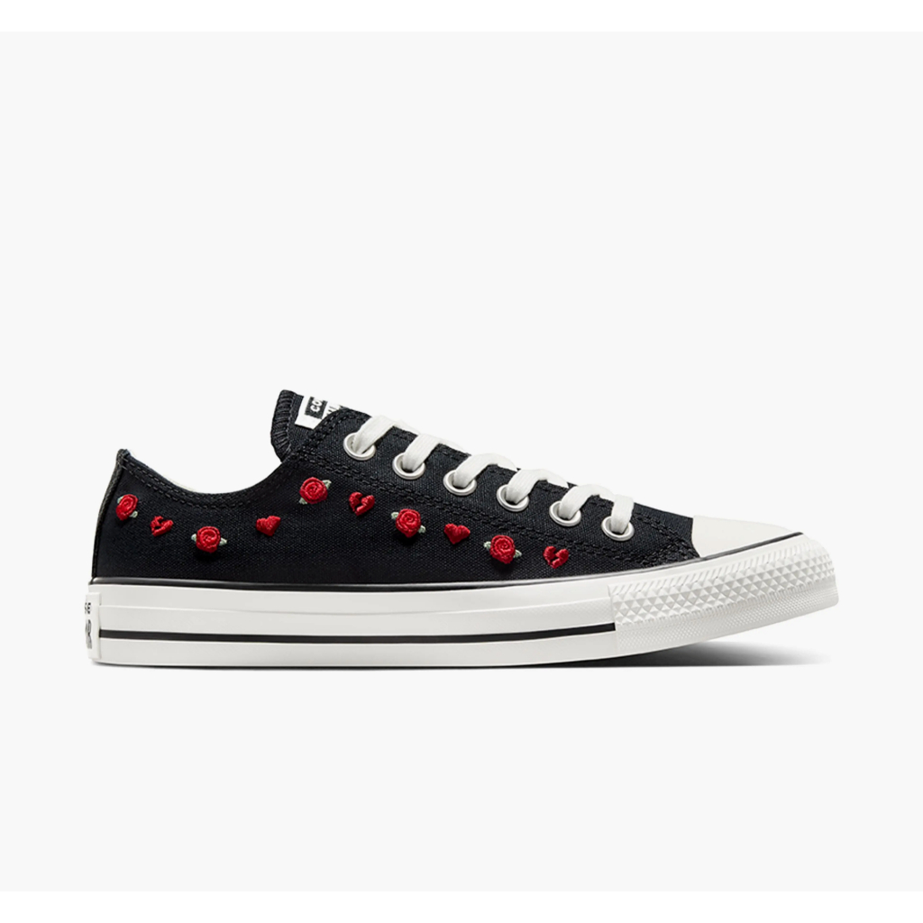 Sepatu Sneakers Wanita Converse Chuck Taylor All Star Valentine's Day Black Red Egret Original A1365