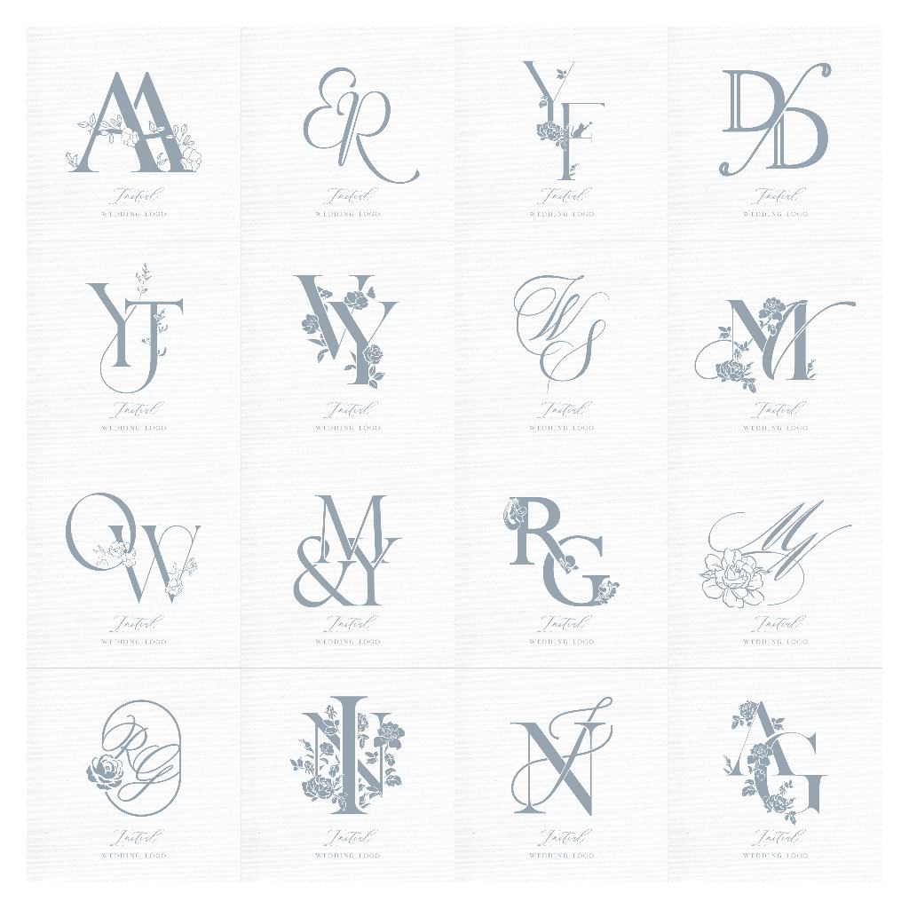 Jasa Desain Custom Inisial Nama | Logo Wedding | Logo Nama | Logo Inisial Nama Wedding Monogram | Co