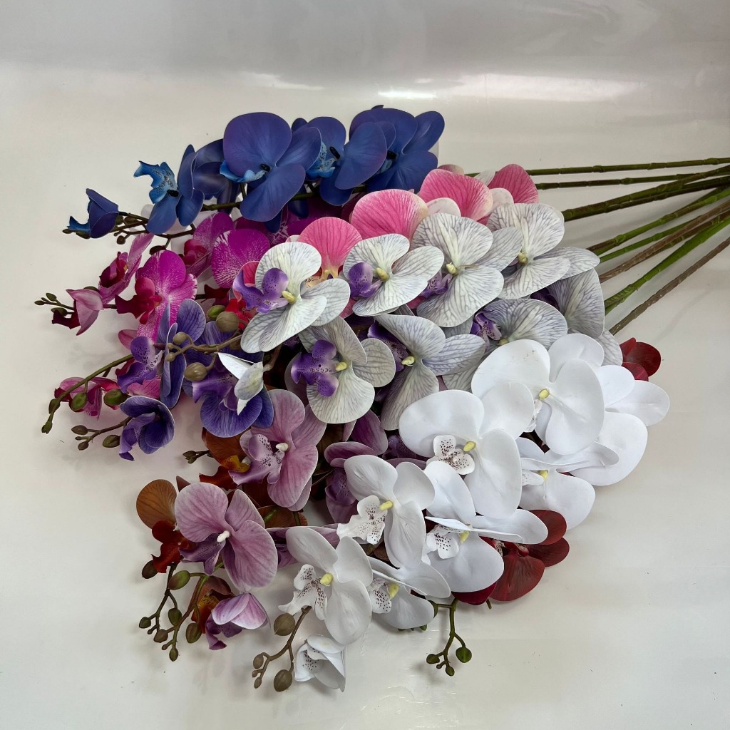 Bunga Anggrek Latex Jumbo 9 Kuntum/ Bunga Buatan / Bunga Bucket / Bunga Hiasan
