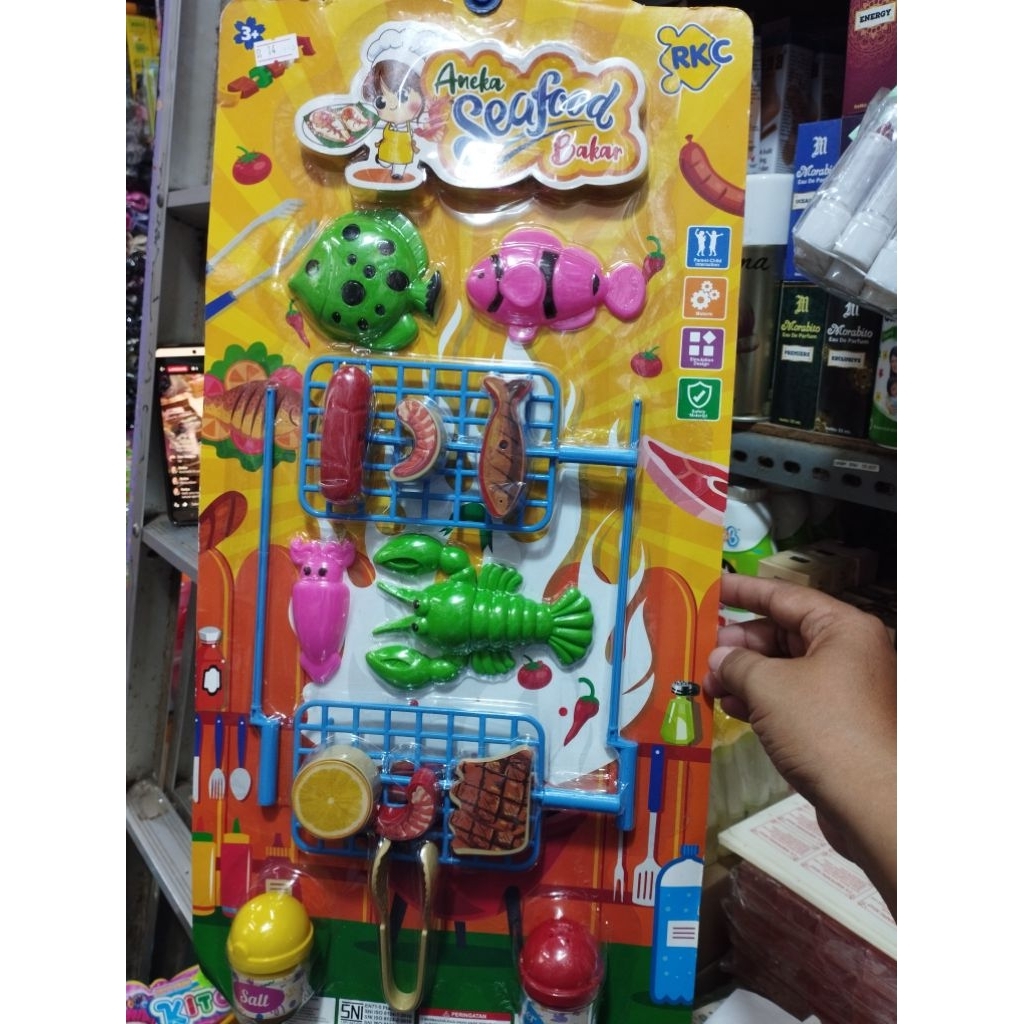 Mainan Aneka Seafood Bakar Kepiting dan Ikan