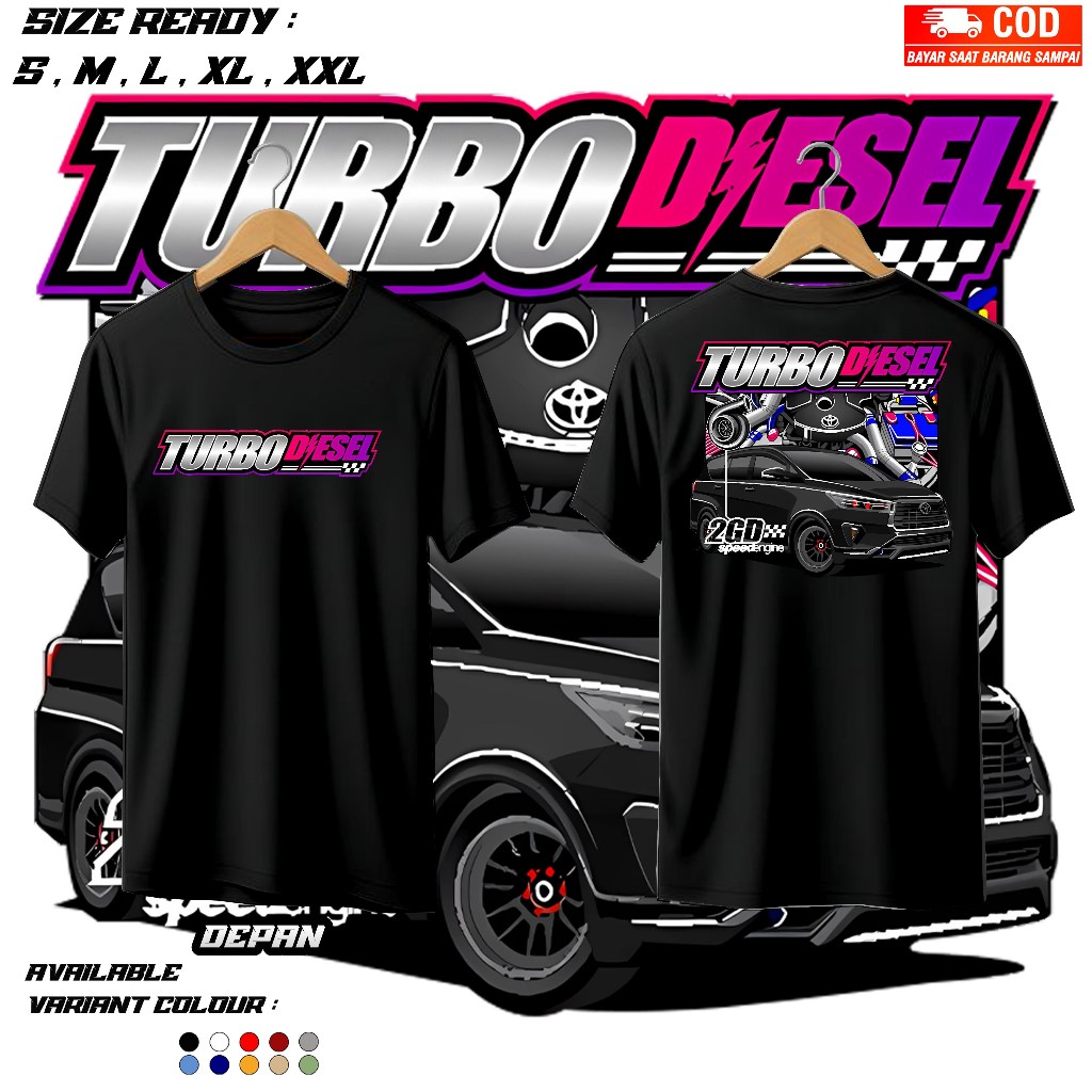 Kaos Racing MESIN TURBO DIESEL INNOVA 2GD SPEED ENGINE Baju Mobil Modifikasi Speedcious Automotive R