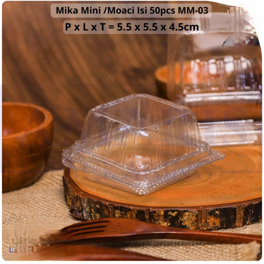 Mika Lipat Mini Tart Kue Cake Isi 50Pcs Per Pack MM03 Wadah Tray Tutup Bolu Sushi Nastar Mochi Moaci