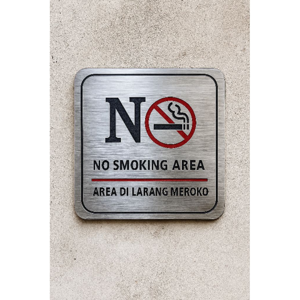 

Papan Nama / Penunjuk Ruangan Stainless Grafir + Akrilik
