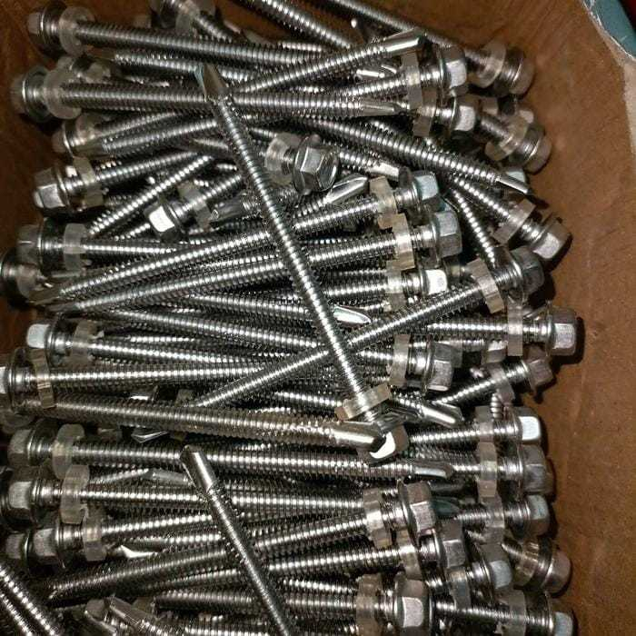skrup roofing stainless 304 12x63 / 12x65 screw roofing ss304 sekrup sus 304 12 x 63 / 65 m5 ss304