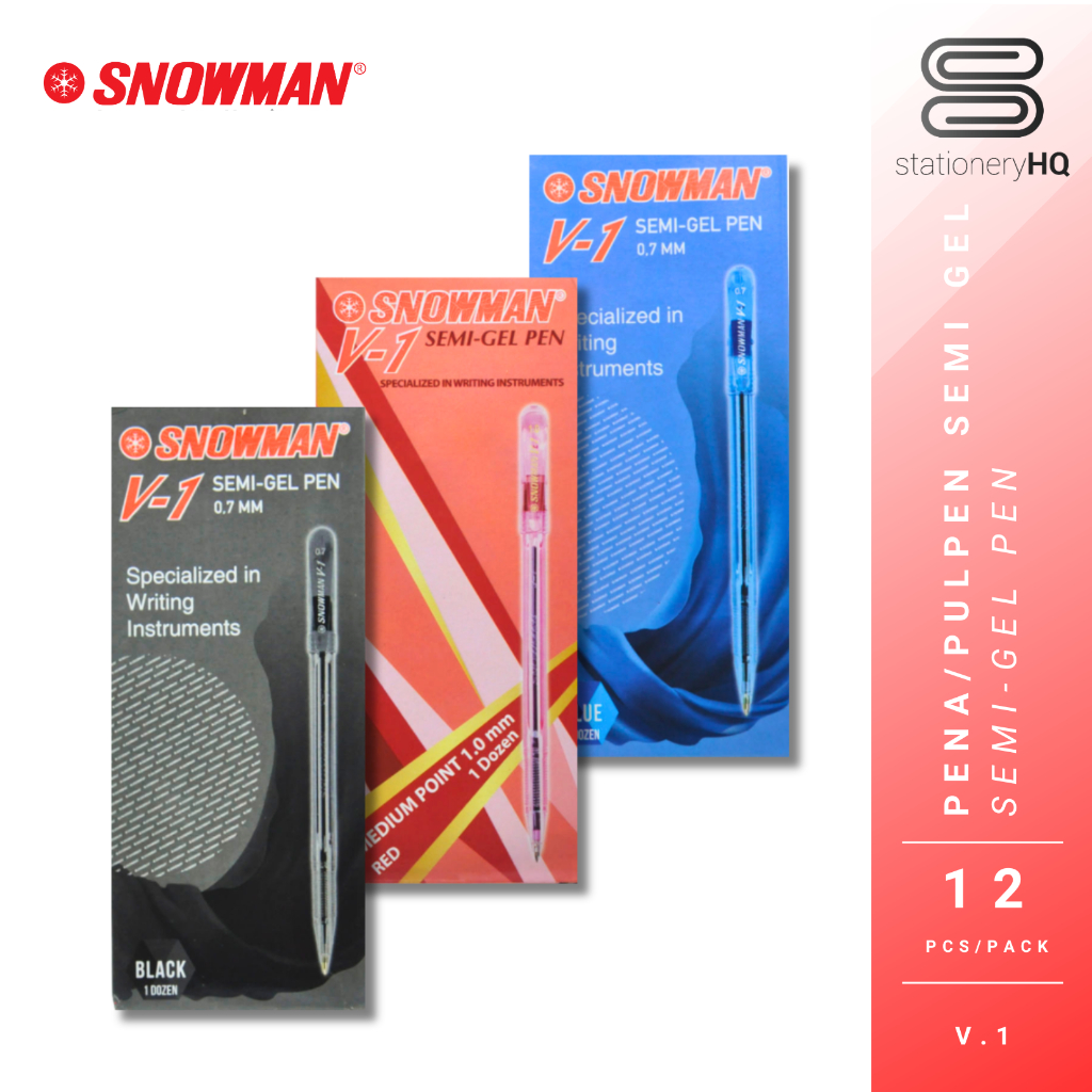 

(12 Pcs) Snowman Pulpen V-1 0.7