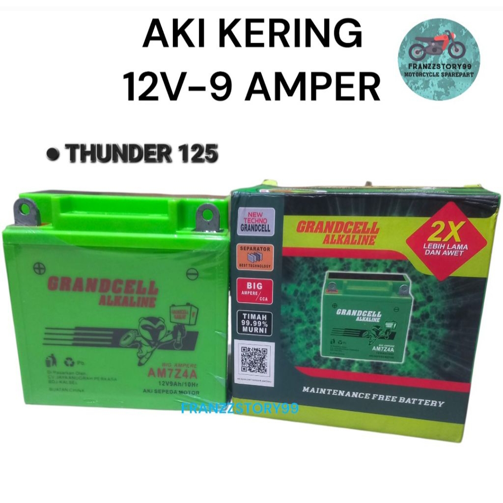 AKI ACCU KERING THUNDER 125 ALKALINE GRANDCELL AM7Z4A