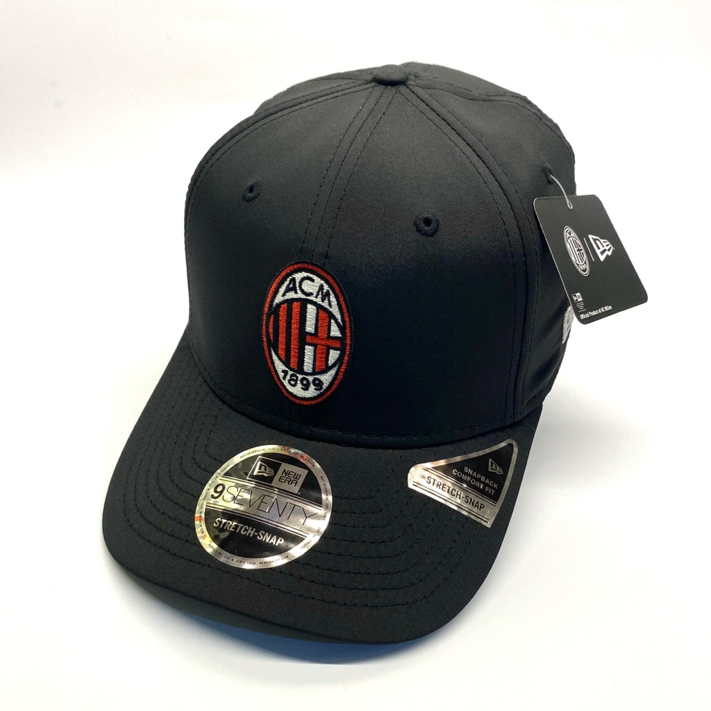 Topi New Era Authentic 9Seventy 970 AC Milan Black Hat
