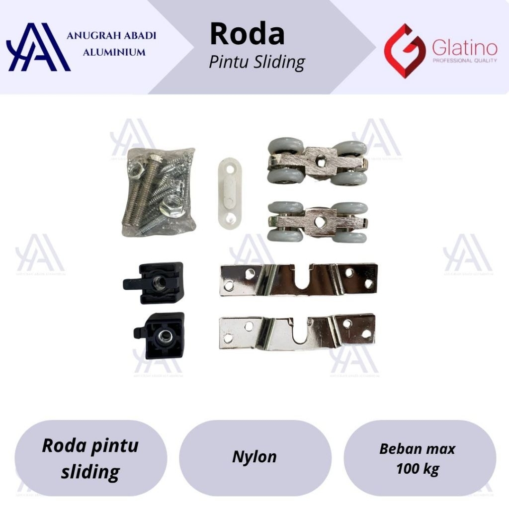 Roda Pintu Sliding Geser / Wheel Sliding Door Set / Roda Sliding Track Glatino