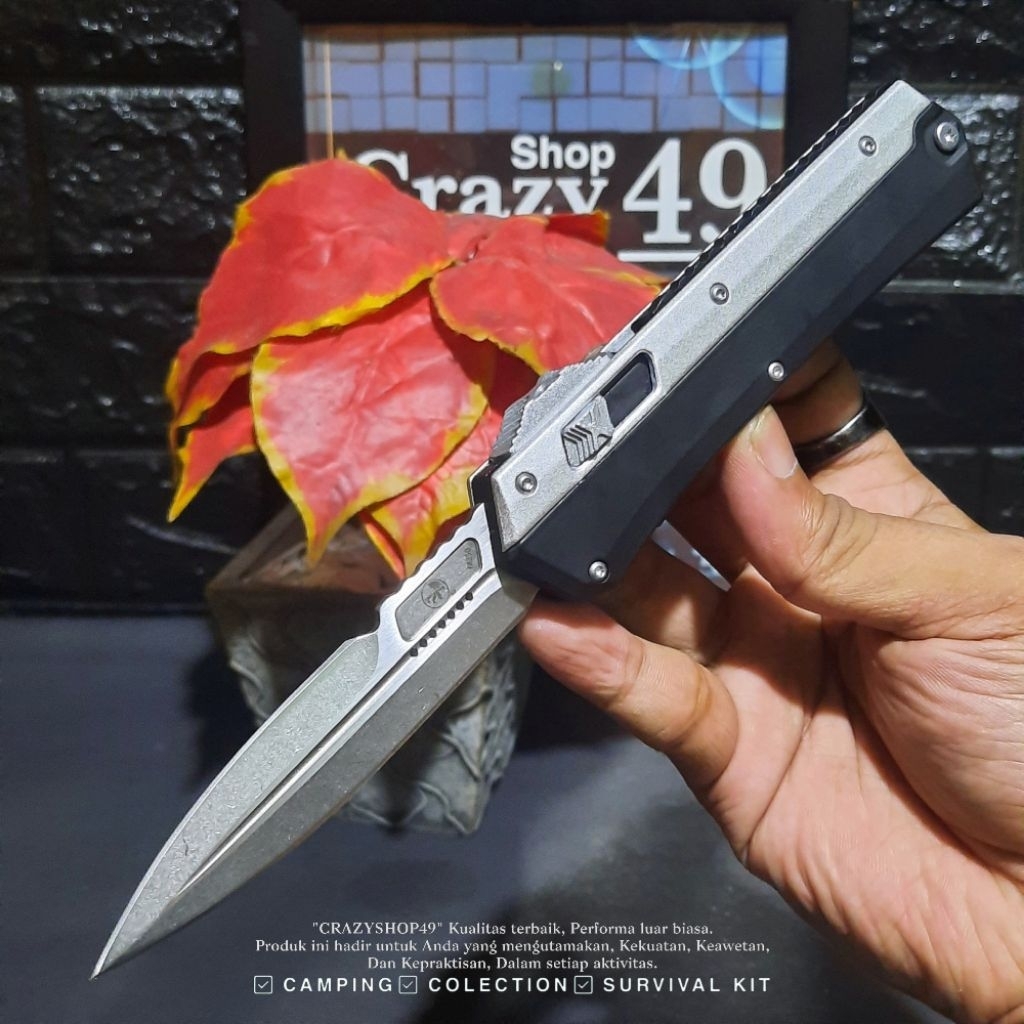 BERKUALITAS Peralatan Survival / Berburu Pisau Auto Microtech Limited / Survival Kit