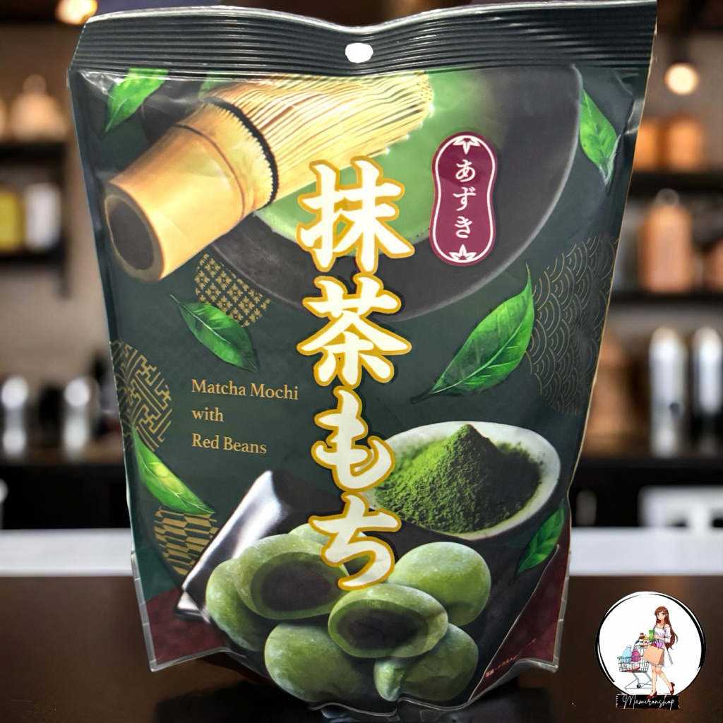 

READY STOCK - Matcha Mochi with Red Bean Filling / Japanese Green Tea Daifuku Azuki 200gr