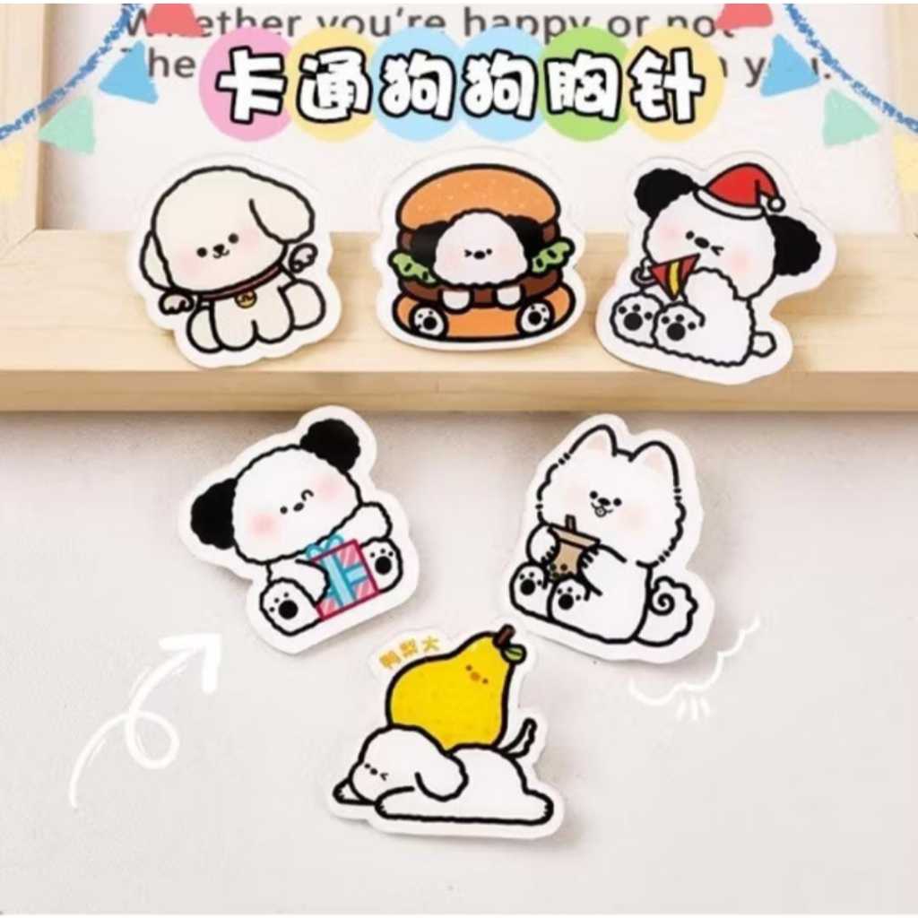 OKESTORE_PKU / Pin Bros / Lucu / Pochaco Putih / Bahan Aklirik DIY Motif Cartoon Baju Tas Jilbab PEK