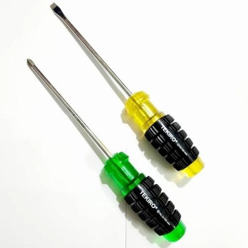 Obeng Min (-) Tekiro Gagang Karet Panjang Besi 20 cm