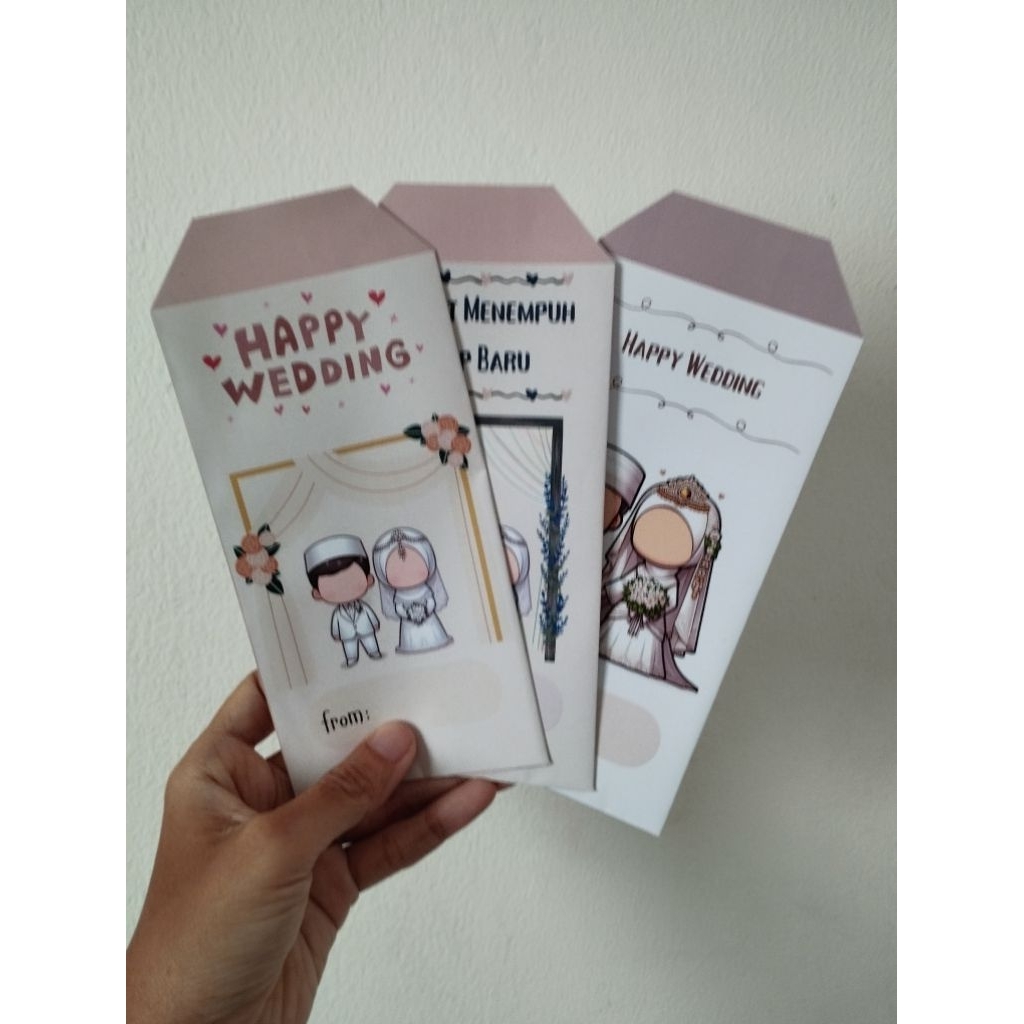 

Amplop hadiah pernikahan Muslim wedding envelope angpao nikah faceless chibi