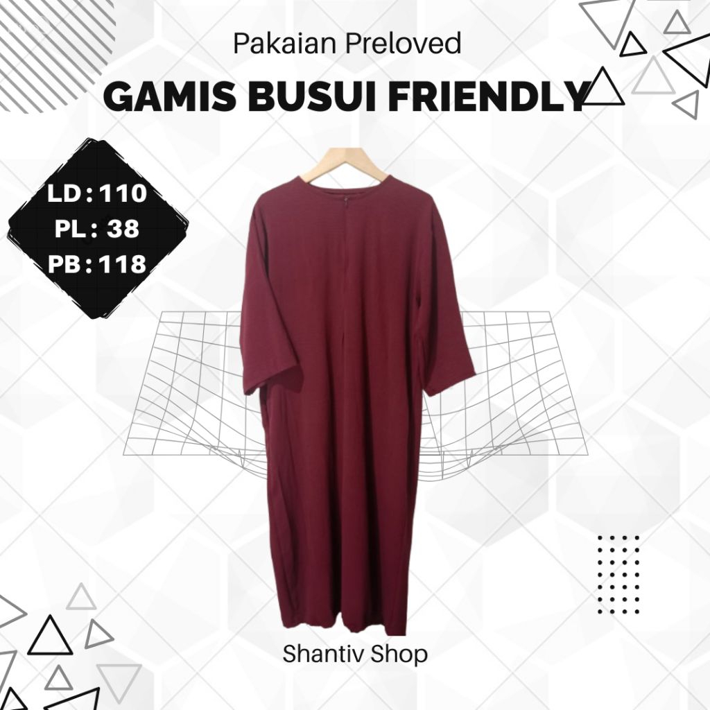 GAMIS BUSUI FRIENDLY MERAH MAROON PL