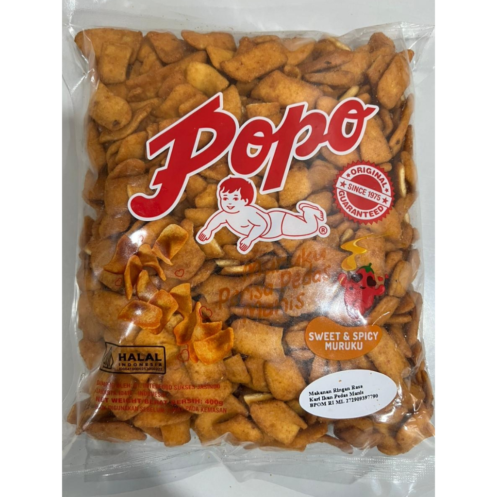 

Popo Muruku 400 gram, Sweet & spicy, Snek Happy Hour & Ikan Original