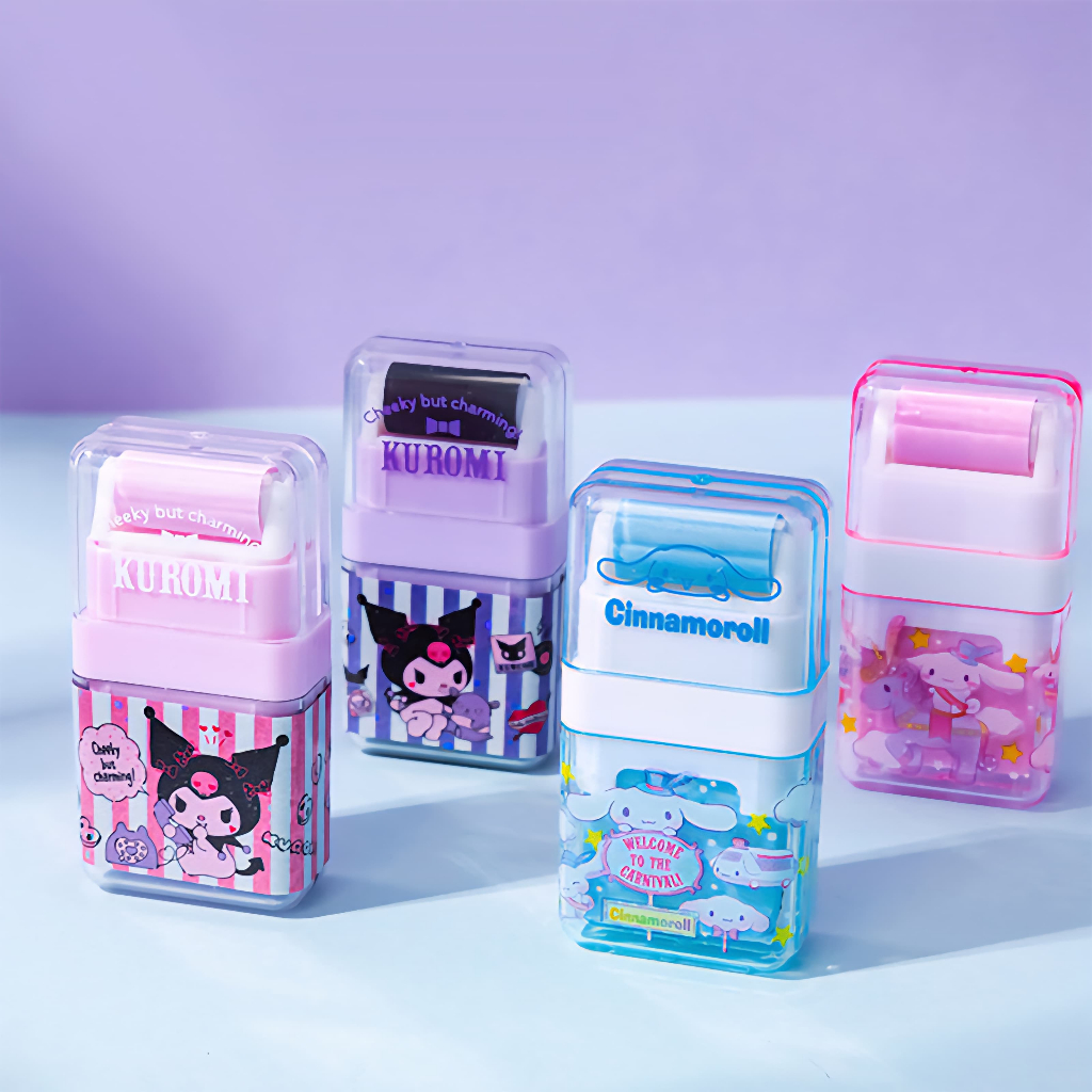 

PENGHAPUS LICENSE SAN RI* KUROMI CINNAMOROL POCHACCO / CLEAN ERASER II- GEN + ROLLER