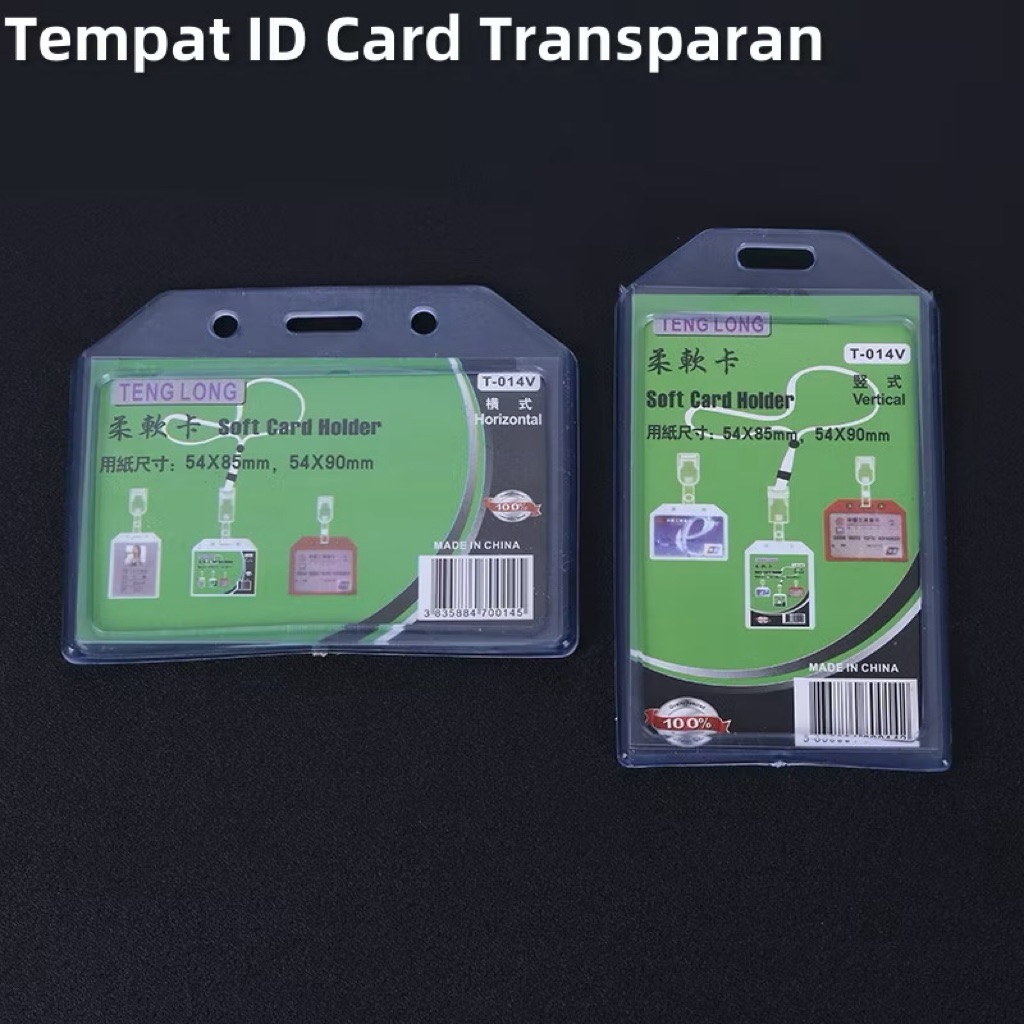 

Tempat ID Card Transparan / Soft Card Holder Karet Lentur / Kotak Kartu Identitas Elastis