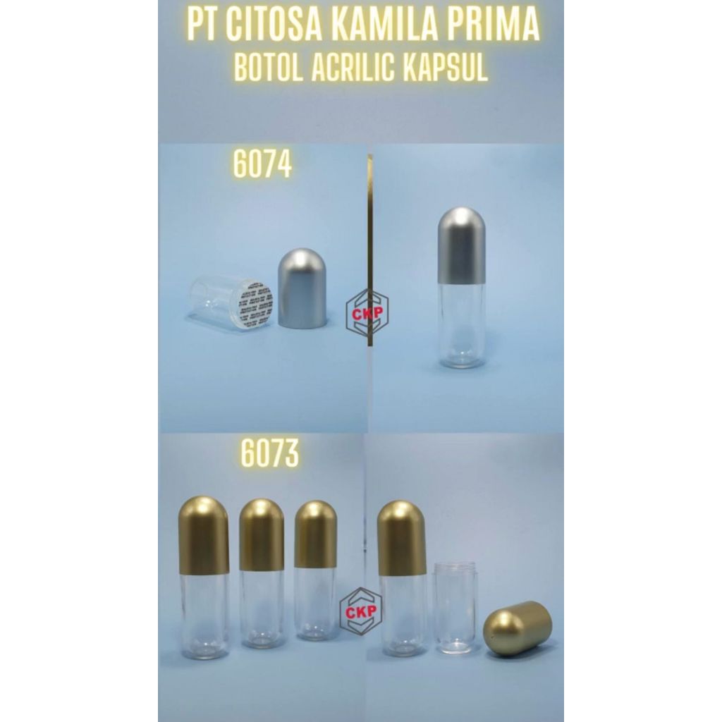 Botol Kapsul 60 ml / Botol Acrilic / Botol Pet Obat / Botol Bentuk Kapsul / Botol Obat Bentuk Kapsul