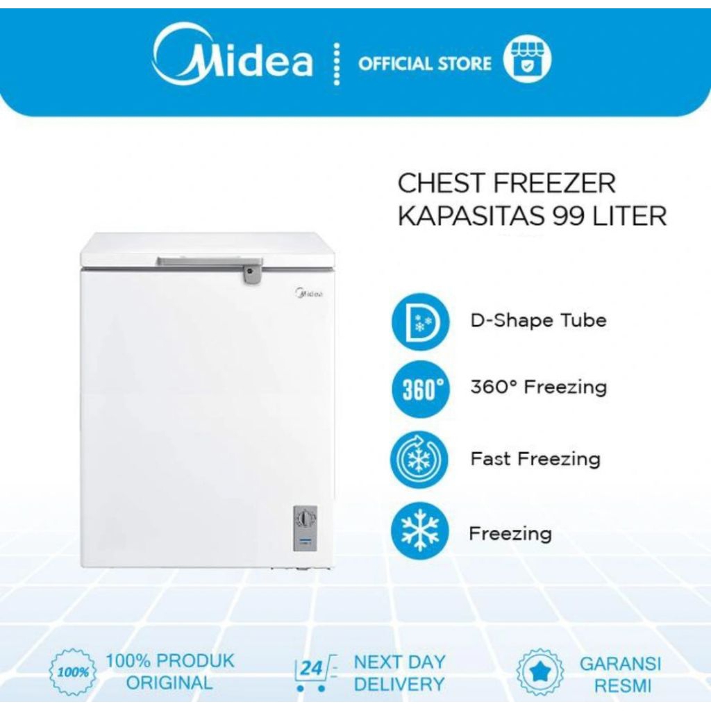 BOX FREEZER MIDEA 100LITER HS-129 CHEST FREEZER MIDEA 100 LITER HS129CNK BOX FREEZER MIDEA 100 LITER
