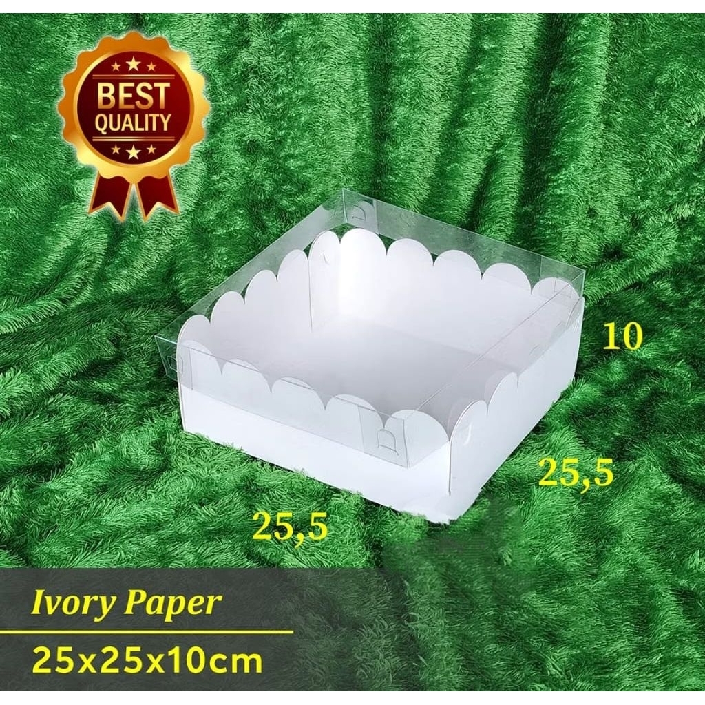 BOX MIKA PUTIH / DUS MIKA PUTIH - 25.5 X 25.5 X 10 CM - PER 1 PCS
