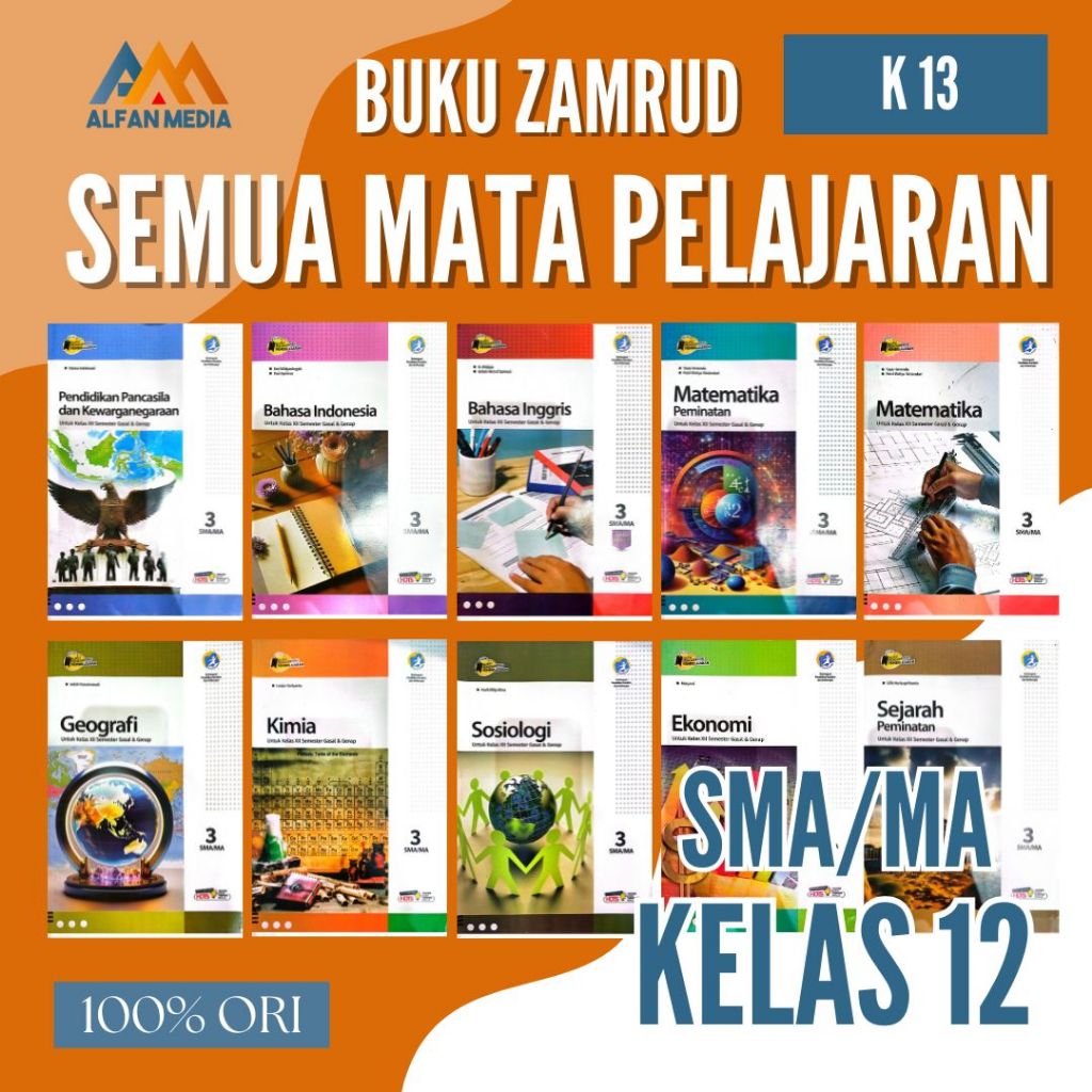 [ORIGINAL] Buku LKS SMA Zamrud Kelas 12/XII Semester Ganjil– K13, Semua Mapel