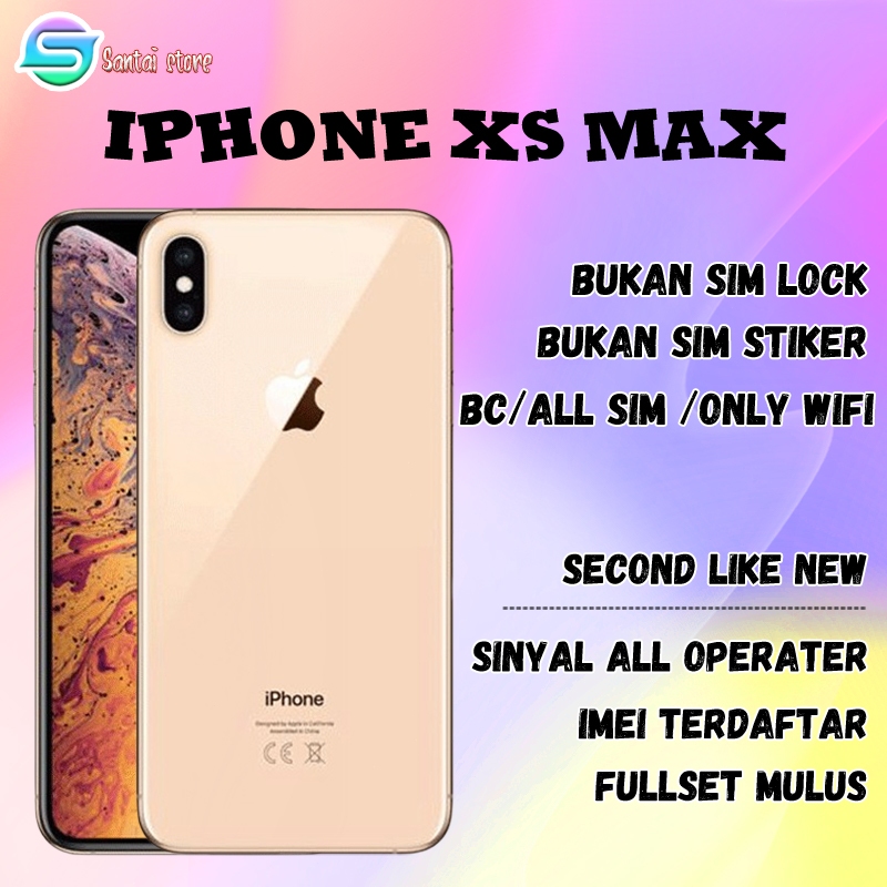 iPhone XS MAX 64GB 256GB Second 100%ORI Like New Fullset Kondisi Perfect No Refurb Unlocked phoneXS