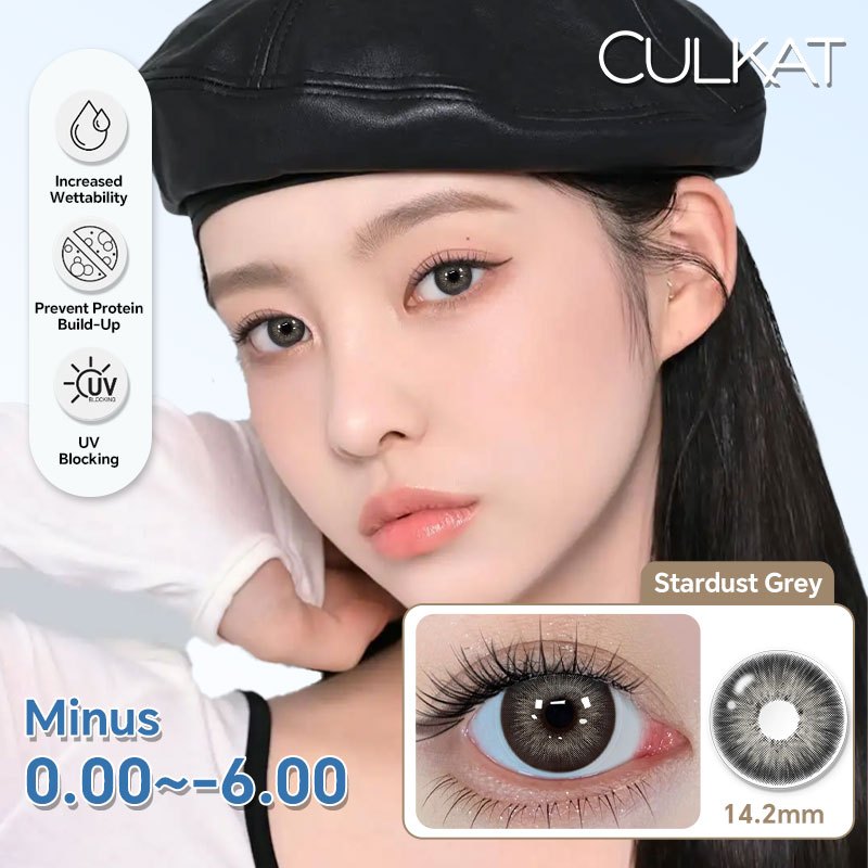[minus0-6.00] Culkat X Miniso Softlens - Edgy Stardust Grey 14.2mm lensa kontak Premium Lens Soflen