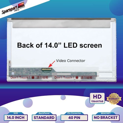 High Quality LCD LED Laptop Dell Vostro 1014 1088 1440 2421 3450 PP38L 14.0 40pin Standard - Garansi