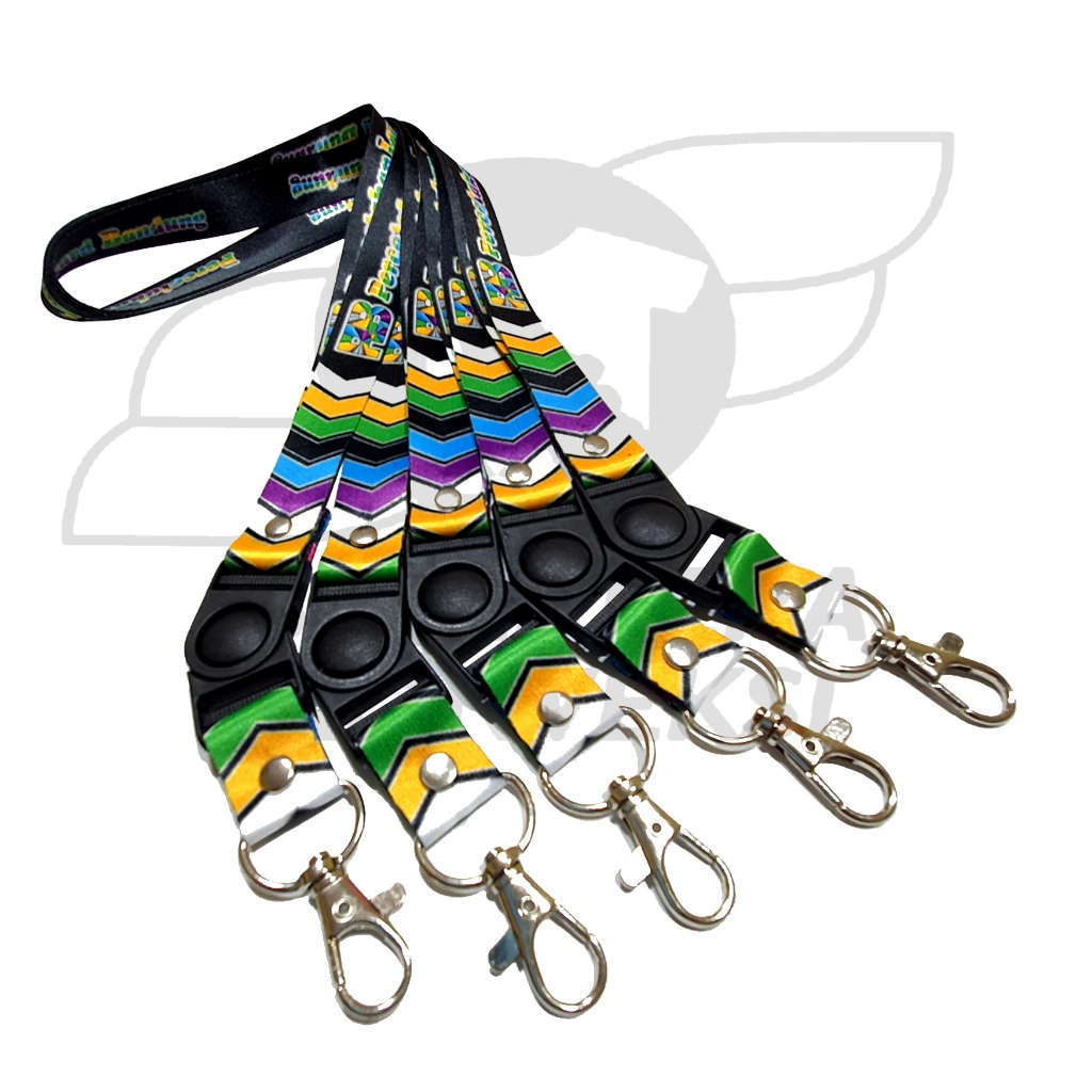 

Tali id card Lanyard Custom full print - Lanyard Custom 2cm 2 Sisi Digital Print 12pc+