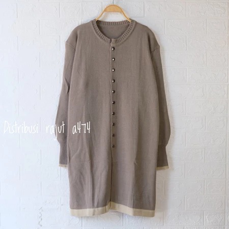PUTRI NABILA DRESS CARDIGAN RAJUT RAJUT OVERSIZE MOTIF POLOS KANCING WANITA PREMIUM