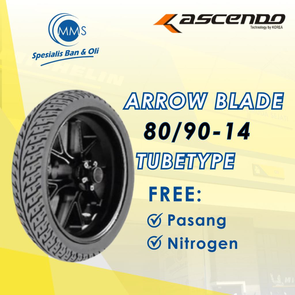 Ban Motor ASCENDO ARROW BLADE Ring 14 80/90-14 TubeType