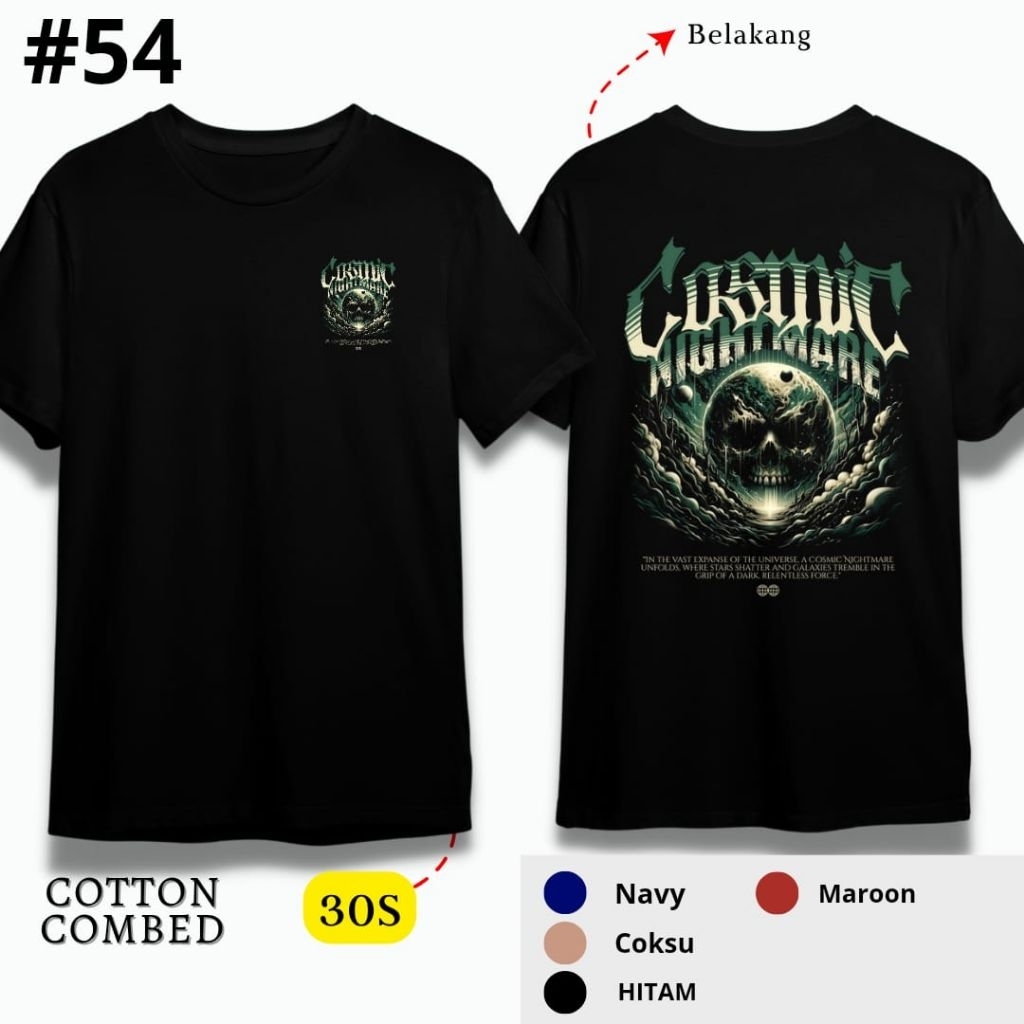 BELLICOSE.ID - KAOS SABLON DTF MOTIF KEREN COSMIC NIGHT MARE BAJU PRIA WANITA UNISEX DEWASA LENGAN P