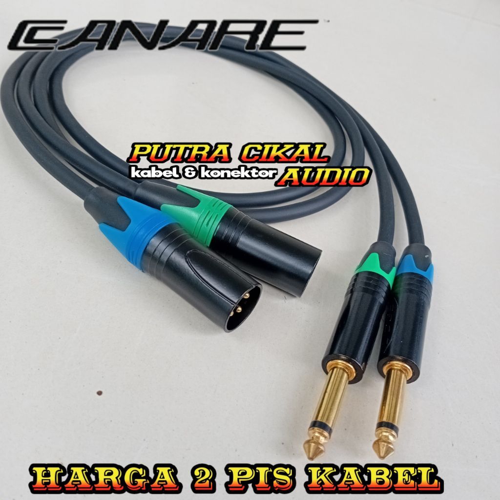 Kabel Jack Akai To Xlr Male Sepasang / Kabel 2x Jack Xlr Male To 2x Jack Akai 6.5mm