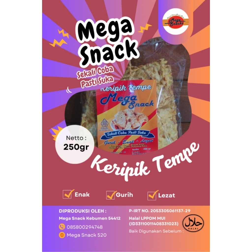 

Keripik Tempe Mega Snack 250gr – Camilan Renyah dan Gurih