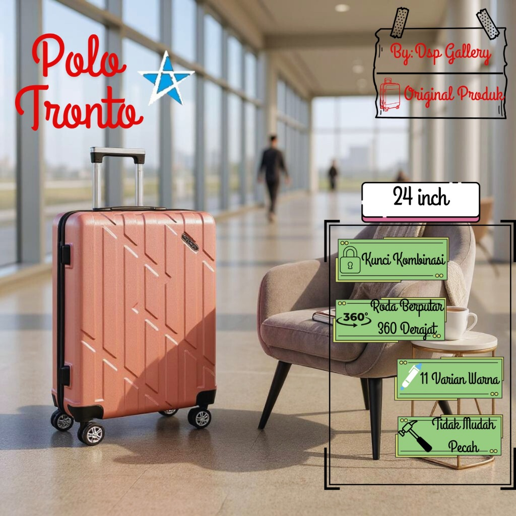 PROMO KOPER 24INCH TYPE 811 POLO TRONTO BISA COD,KOPER TERMURAH,BERGARANSI