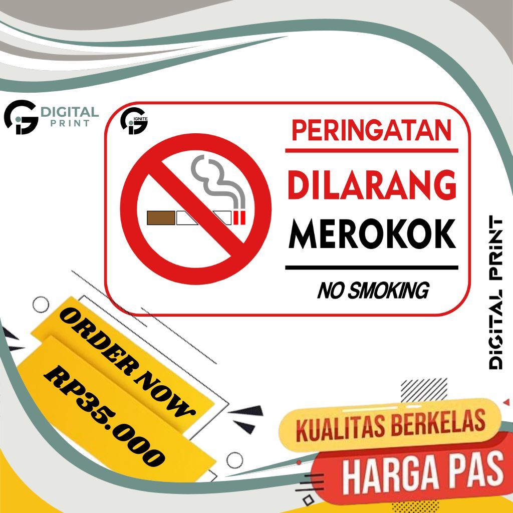 

Dilarang merokok Board Akrilik Tempel Signage Dinding Papan Acrylic