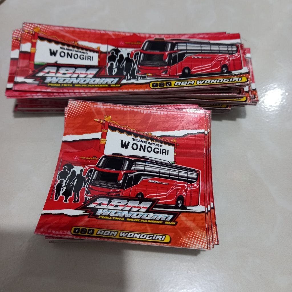 2pcs sticker bus stiker bis ABM Wonogiri