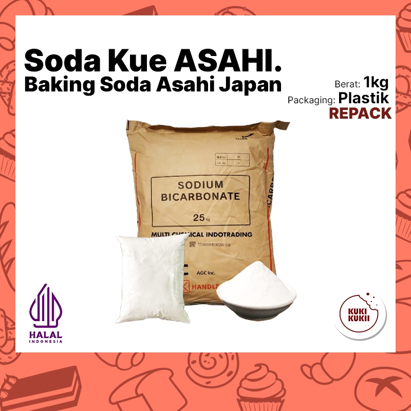 

Soda Kue ASAHI JAPAN 1kg | Sodium Bicarbonate | Baking Soda Asahi 1 kg