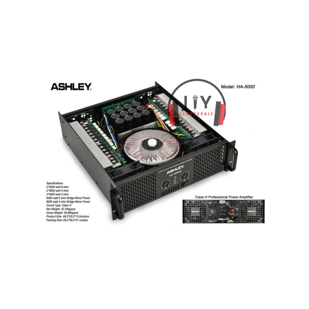 Power Ashley 2 Channel Class H HA-5000 HA5000 HA 5000