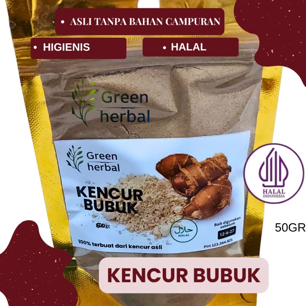 

Kencur bubuk murni 100% asli rempah tanpa bahan campuran. 50gr. Green Herbal