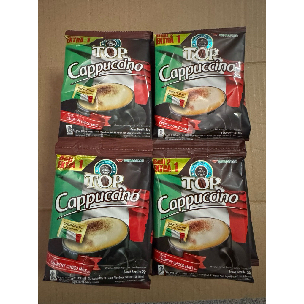 

Top Coffee Cappuccino 1Renceng isi 15Sachet