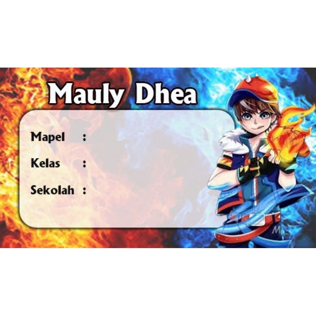 

Label Mapel Costum ukuran 7 cm x 4 cm 20 Pcs/Paket