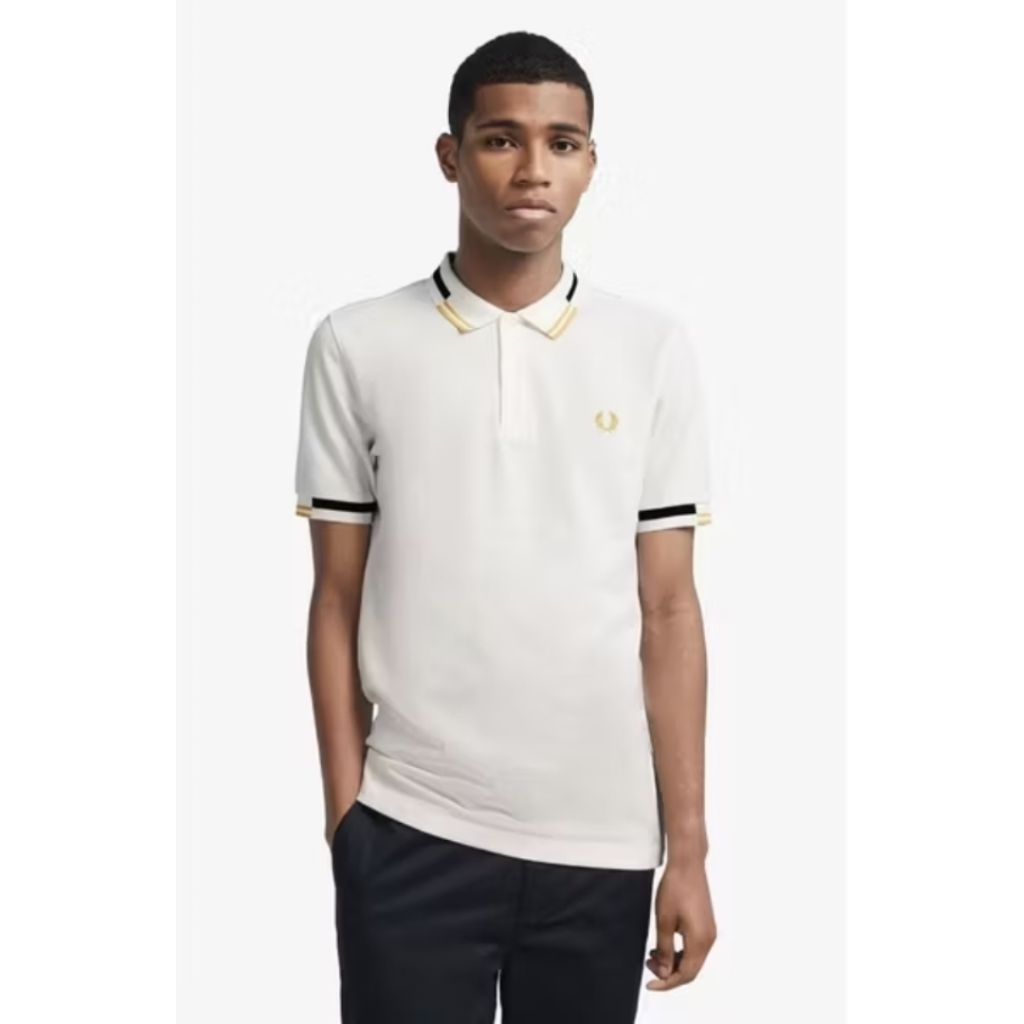 FRED PERRY ABSTRACT ORIGINAL NEW POLO SHIRT WHITE