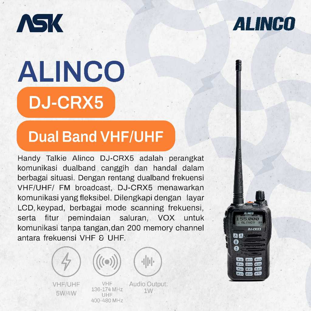 Handy Talky DJ-CRX5  ALINCO / HT DJ CRX5