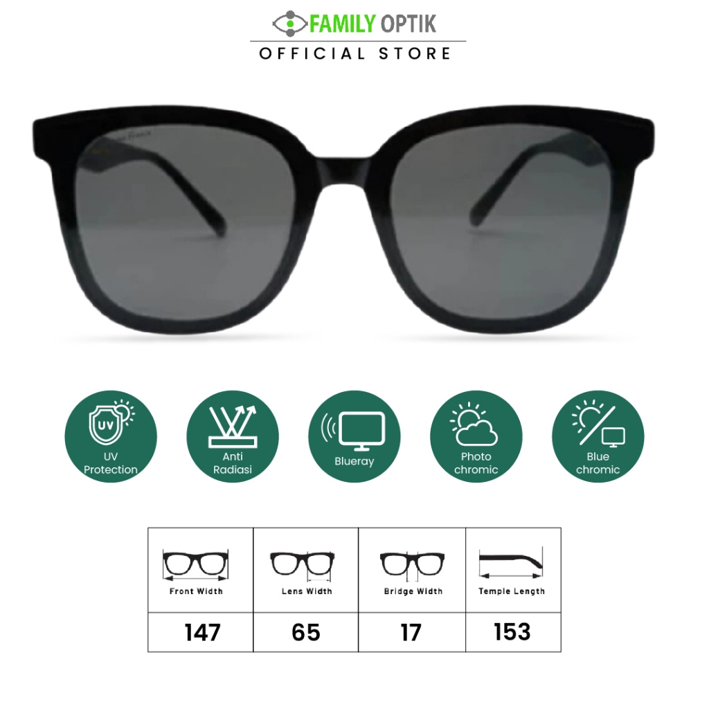 Kacamata Hitam Sunglasses - Joanna France (Jackie) - Pria Wanita Unisex anti uv