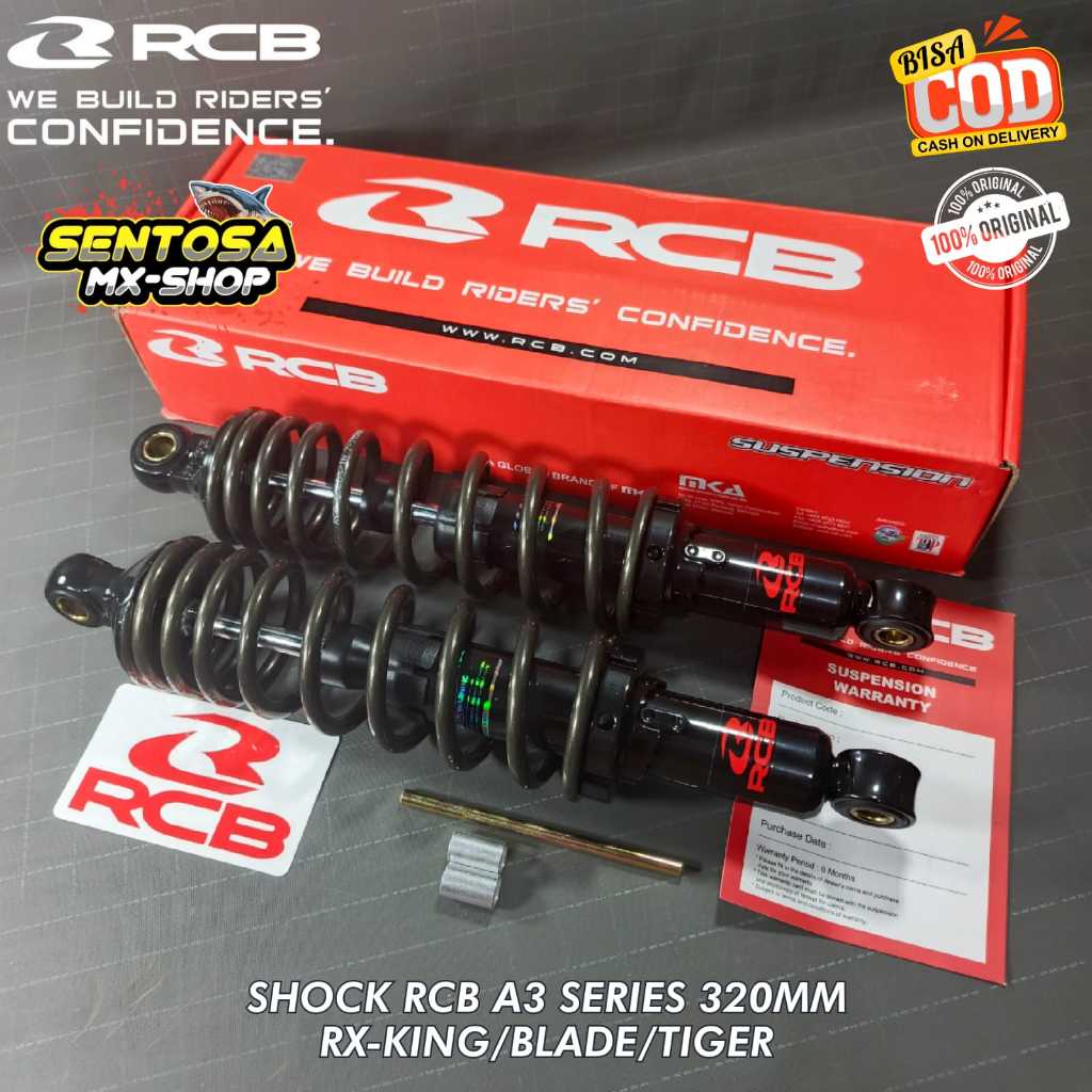 SHOCK BELAKANG RCB A3 SERIES NON TABUNG 320MM MOTOR RX-KING / TIGER / BLADE / REVO ABSOLUTE