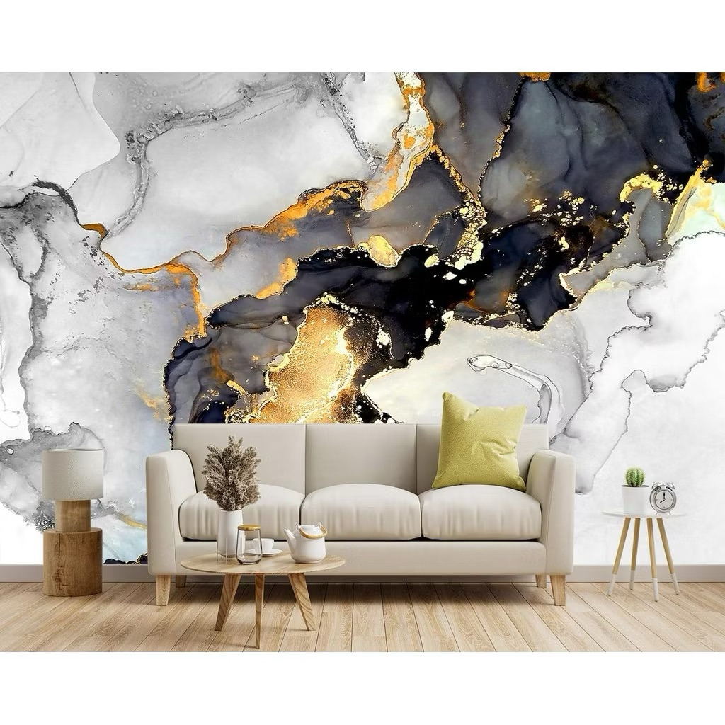 Wallpaper Dinding Vinyl Marble tebal