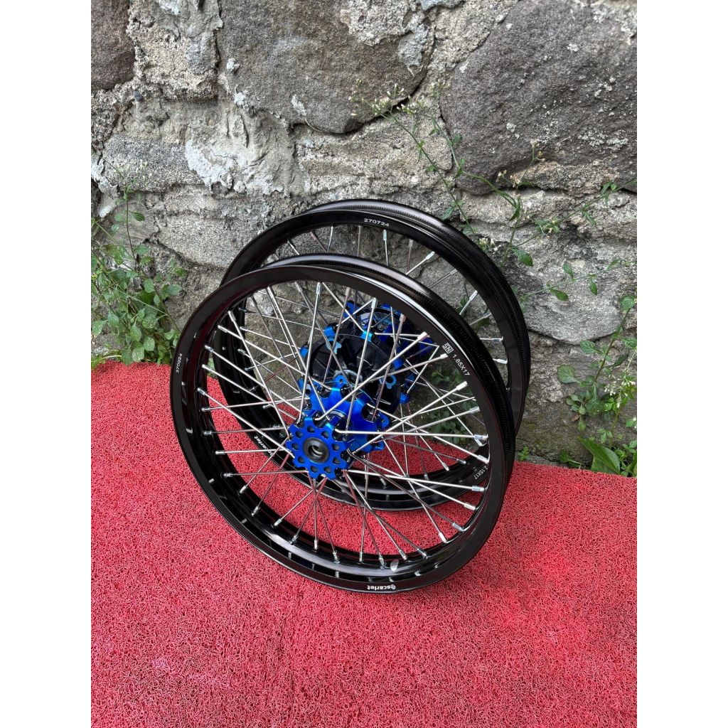 Rakitan Velg Set Semi Cacing CRF 185/215 Velk Scarlet Baru Ring 17 Tanpa Ban