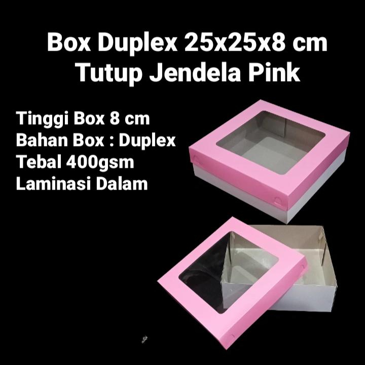 

Dus Hampers Cake Kotak Packaging Kue Spon Motif Jendela Pink Muat Toples Candy Tray Hardtop 1291