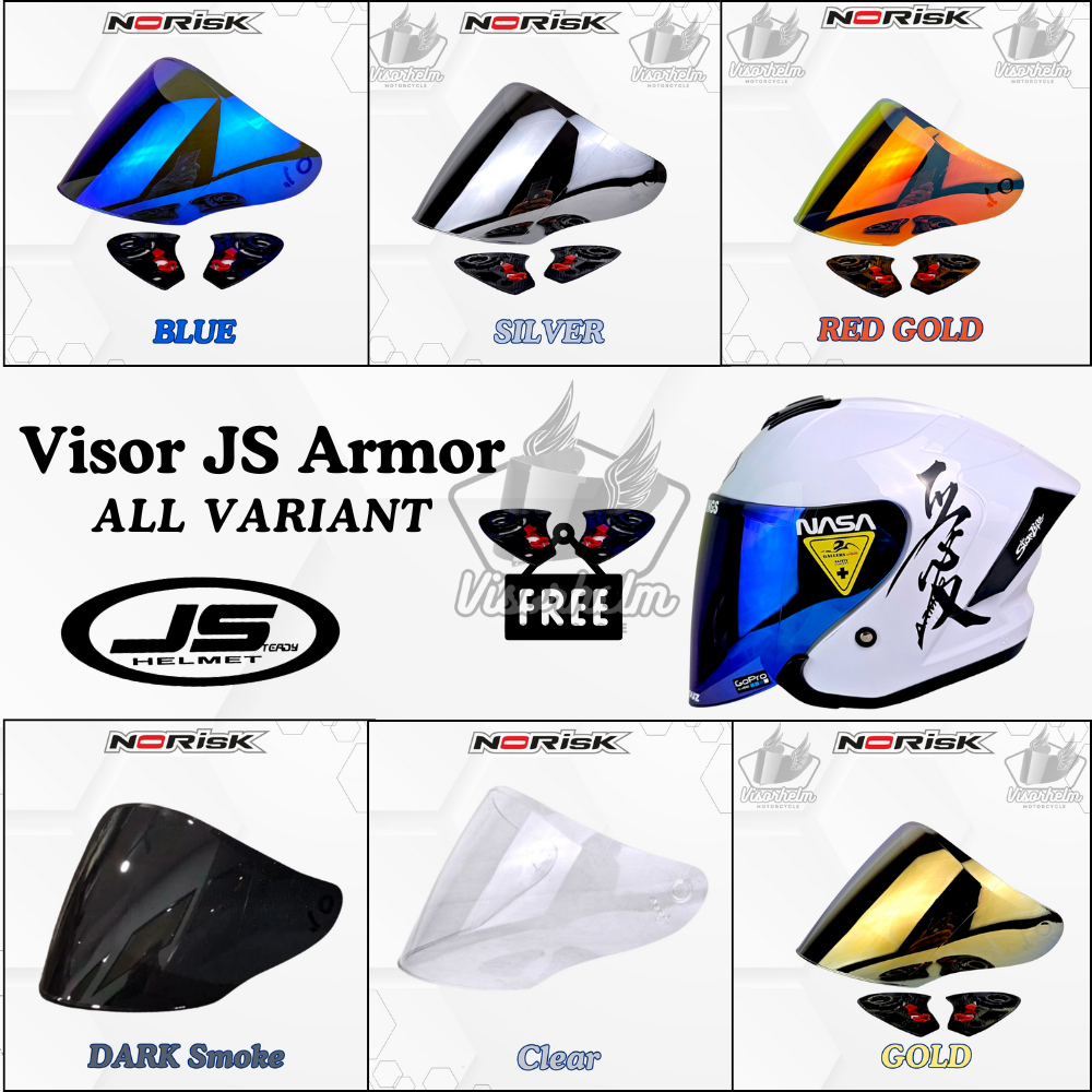 Kaca Helm JS Armor All Variant | Visor Original Iridium Norisk Free Rachet